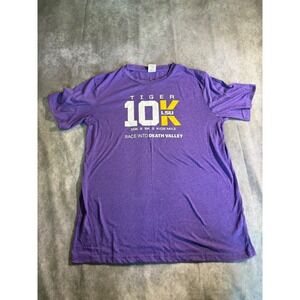 Always Advancing LSU Tiger 10K Race Into Death Valley Purple Graphic T-Shirt M
